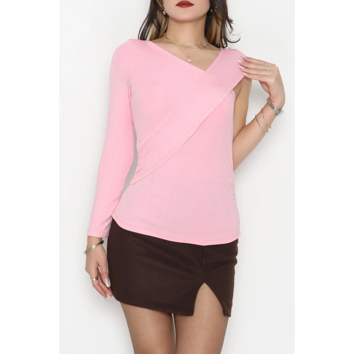 Tek Omuz Bluz Pembe - 1006.2119.