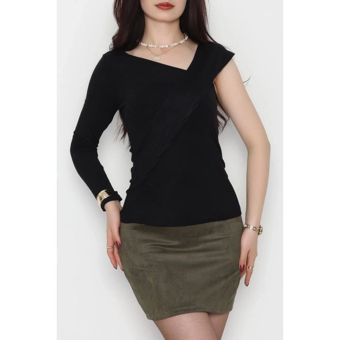 Tek Omuz Bluz Siyah - 1006.2119.