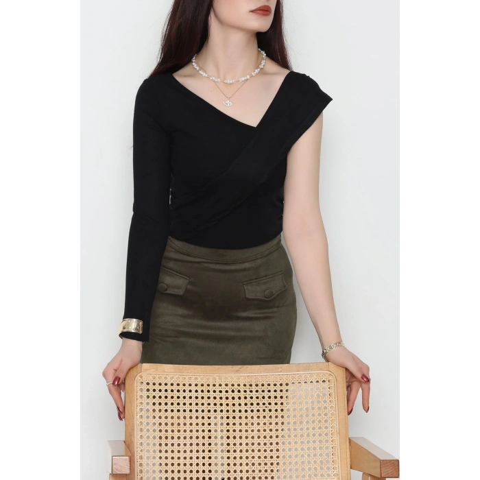 Tek Omuz Bluz Siyah - 1006.2119.