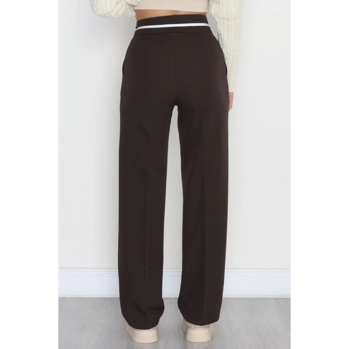 Tek Pile Ekstraforlu Palazzo Pantolon Kahverengi - 50054.1920.