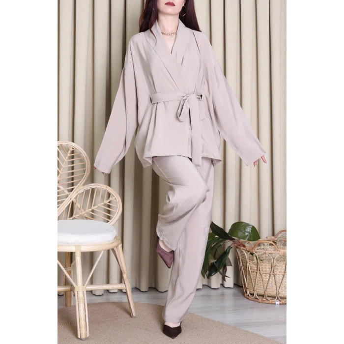 Tensel Bağlamalı Kimono Takım Taş - 7120.1254.