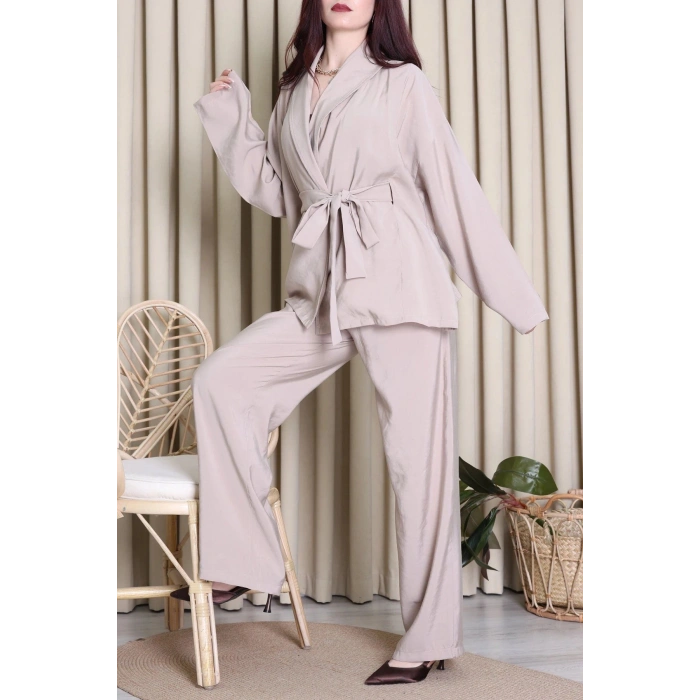 Tensel Bağlamalı Kimono Takım Taş - 7120.1254.
