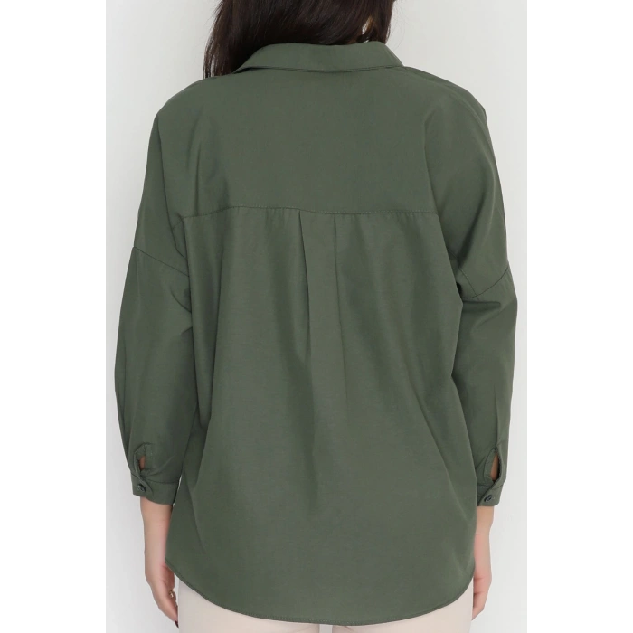 Terikoton Oversize Gömlek Açıkhaki - 30840.1949.