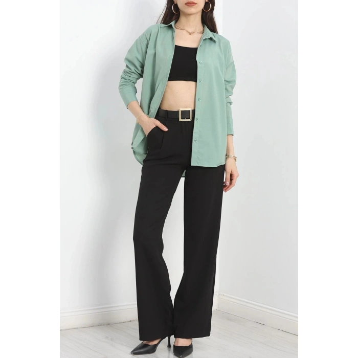 Terikoton Oversize Gömlek Çağla - 30829.1949.