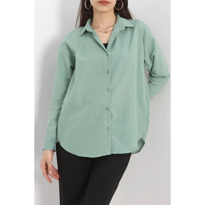 Terikoton Oversize Gömlek Çağla - 30829.1949.