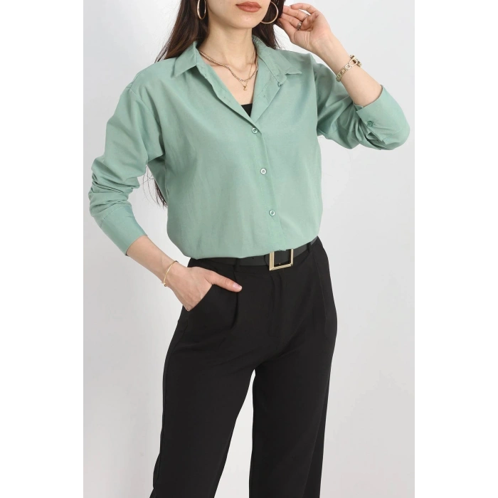 Terikoton Oversize Gömlek Çağla - 30829.1949.