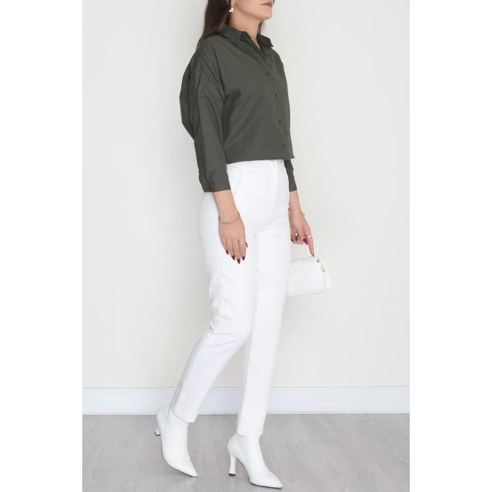 Terikoton Oversize Gömlek Haki - 30840.1949.