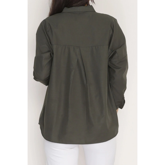 Terikoton Oversize Gömlek Haki - 30840.1949.