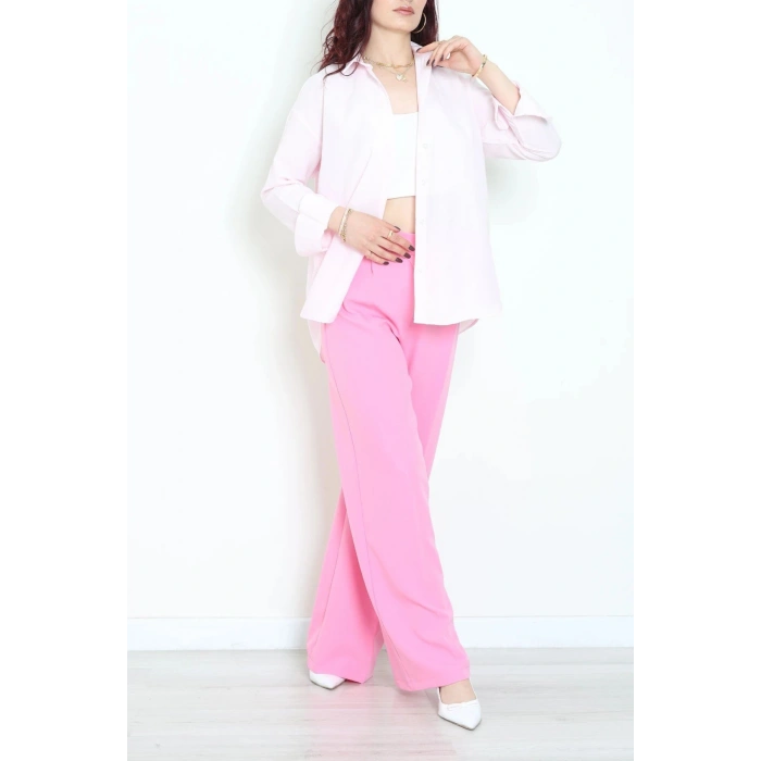 Terikoton Oversize Gömlek Tozpembe - 30829.2111.