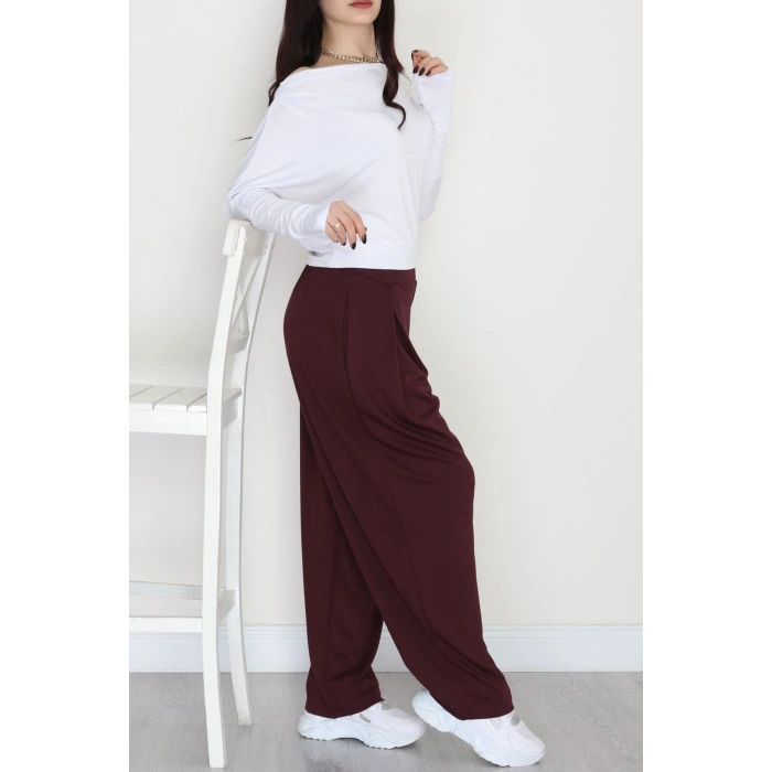 Ters Pileli Oysho Pantolon Mürdüm - 4082.1247.