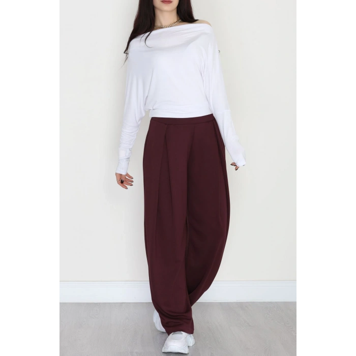 Ters Pileli Oysho Pantolon Mürdüm - 4082.1247.