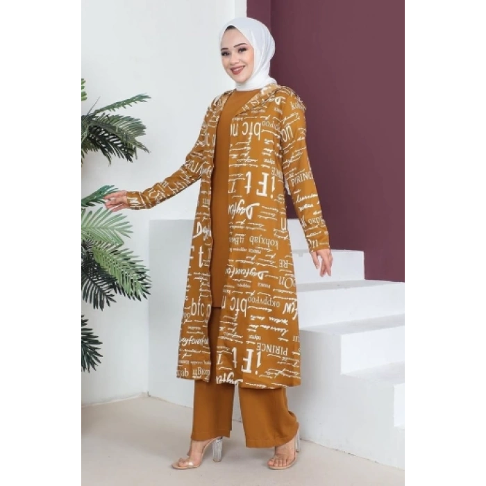 Tesettür 3 lü Takım Taba