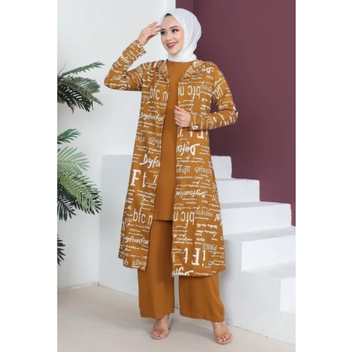 Tesettür 3 lü Takım Taba