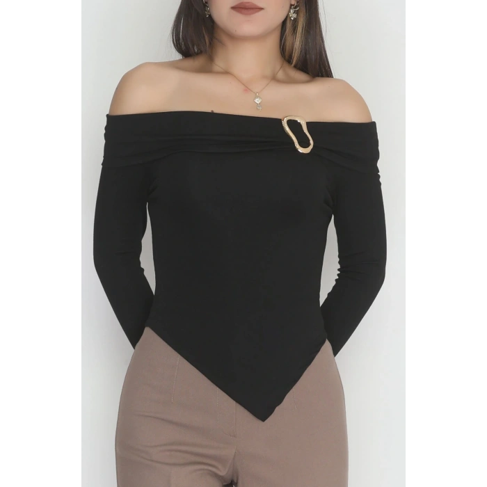 Toka Detaylı Bluz Siyah - 4135.1748.