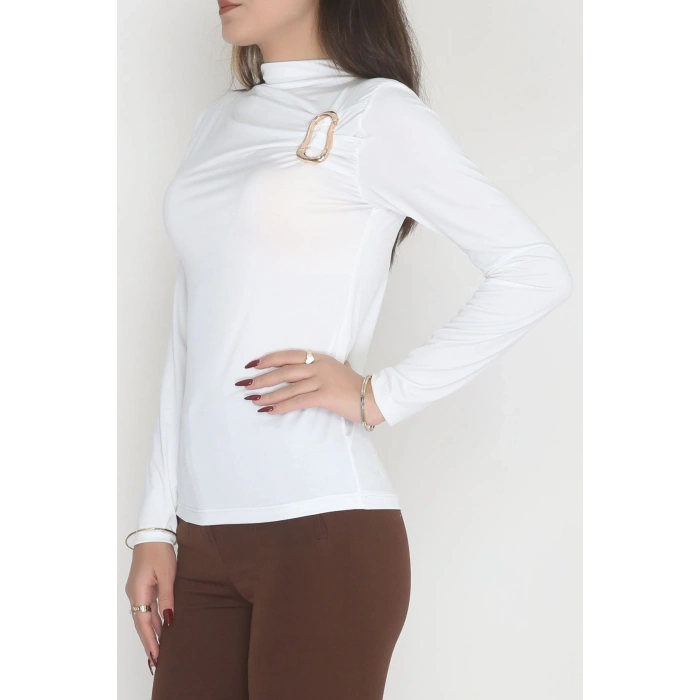 Toka Detaylı Sandy Bluz Ekru - 42666.1949.