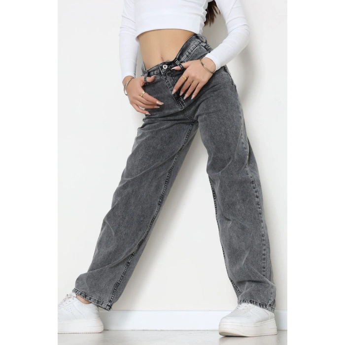 Tokalı Baggy Kot Pantolon Açıkfüme - 31558.2088.