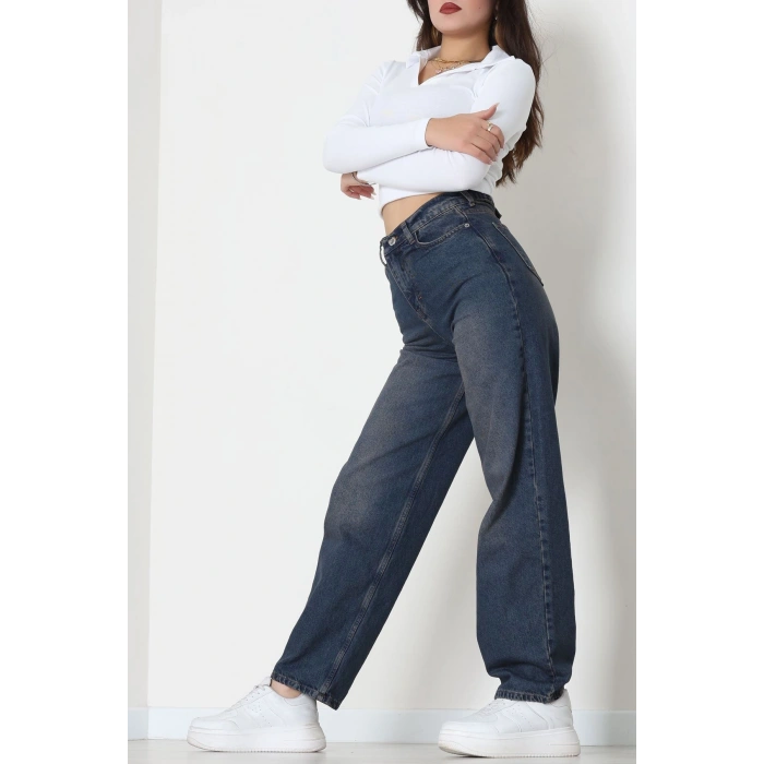Tokalı Baggy Kot Pantolon Mavitint - 31558.2088.
