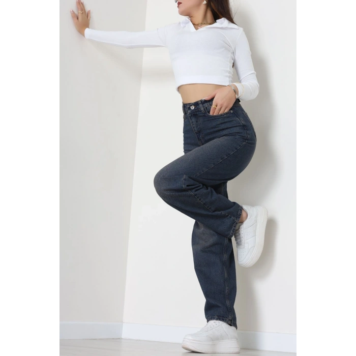 Tokalı Baggy Kot Pantolon Mavitint - 31558.2088.