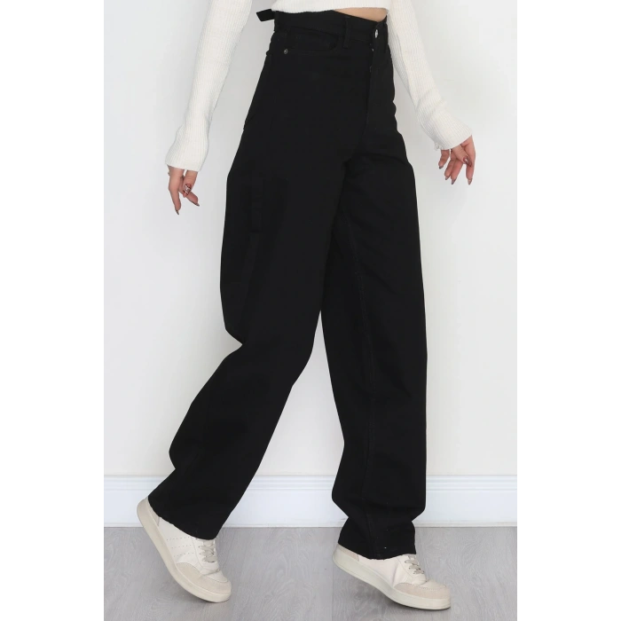 Tokalı Baggy Kot Pantolon Siyah - 31558.2088.