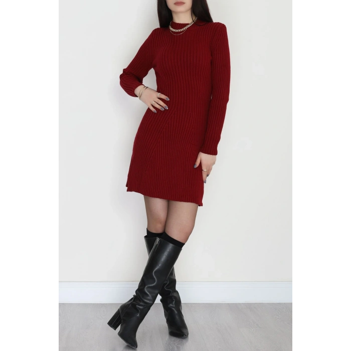 Triko Elbise Bordo - 1907.1247.
