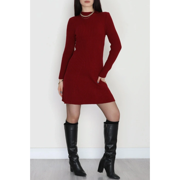 Triko Elbise Bordo - 1907.1247.