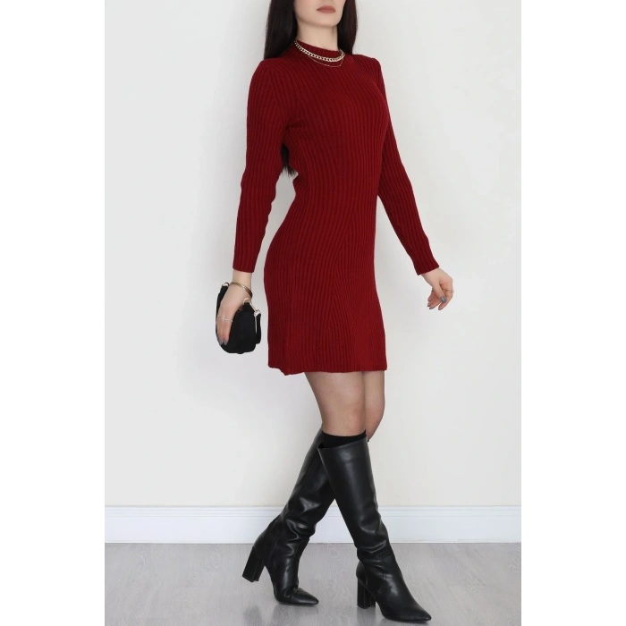 Triko Elbise Bordo - 1907.1247.