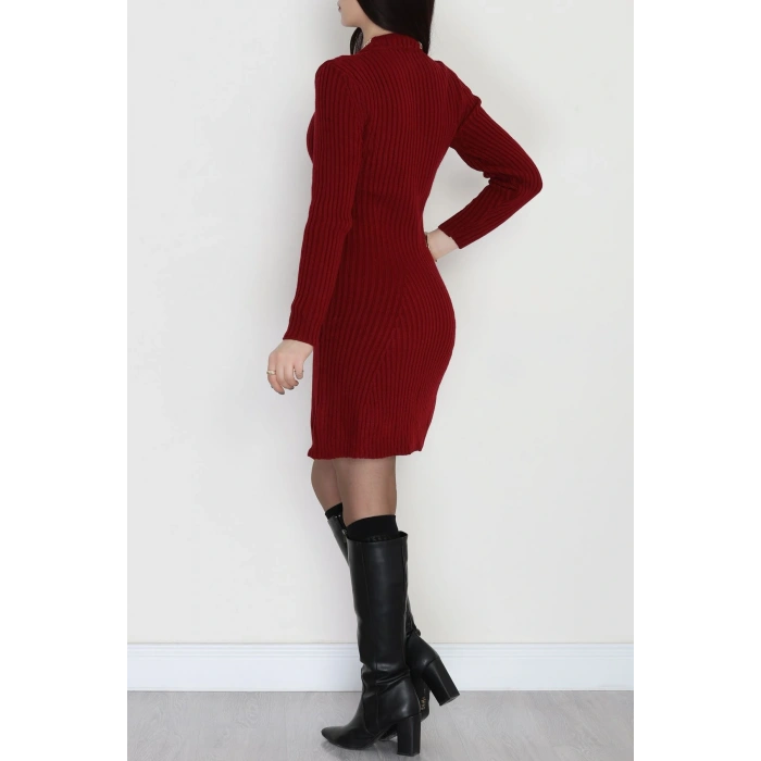 Triko Elbise Bordo - 1907.1247.