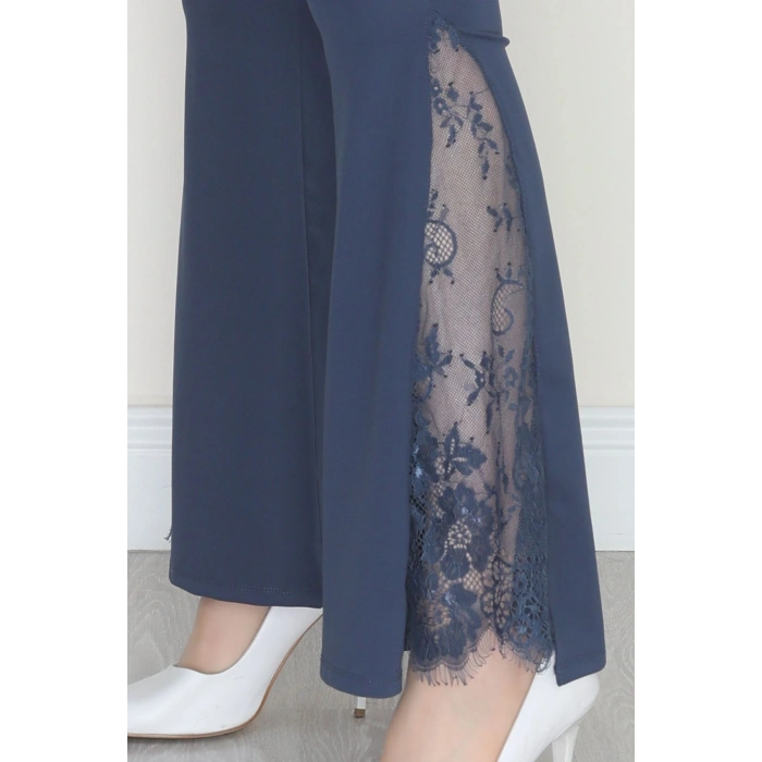 Tüllü İspanyol Paça Tayt İndigo - 50886.1905.