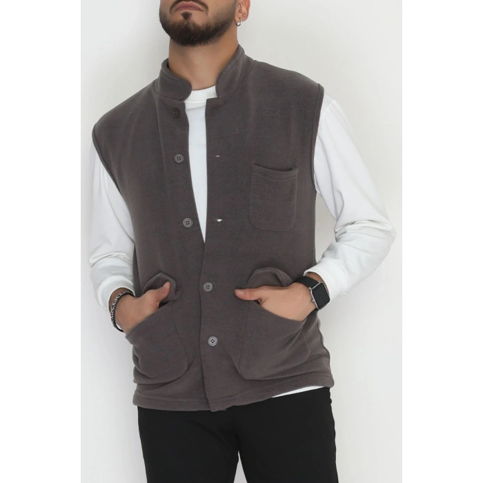 Tüylenmeyen Erkek Polar Yelek Antrasit - 42598.1937.