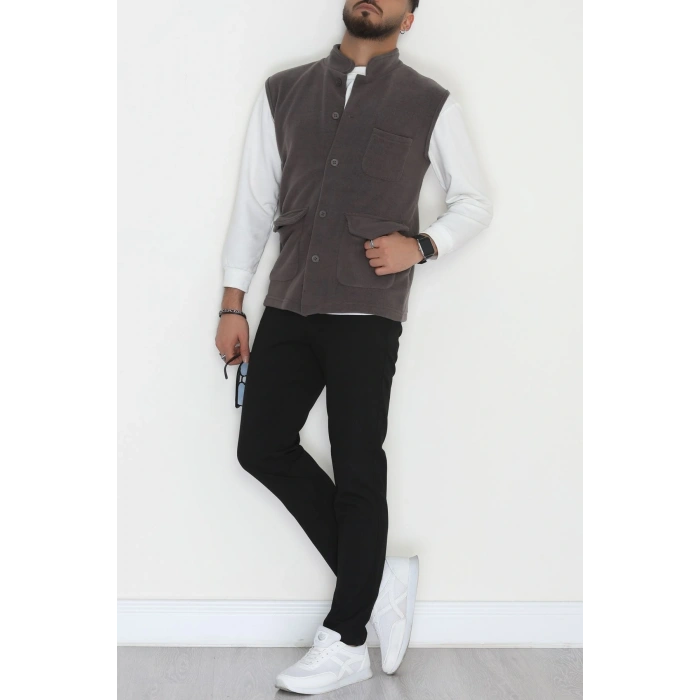 Tüylenmeyen Erkek Polar Yelek Antrasit - 42598.1937.
