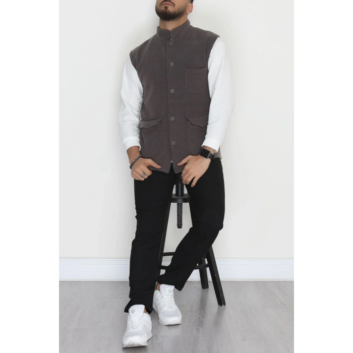 Tüylenmeyen Erkek Polar Yelek Antrasit - 42598.1937.