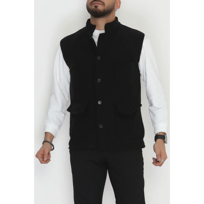 Tüylenmeyen Erkek Polar Yelek Siyah - 42598.1937.