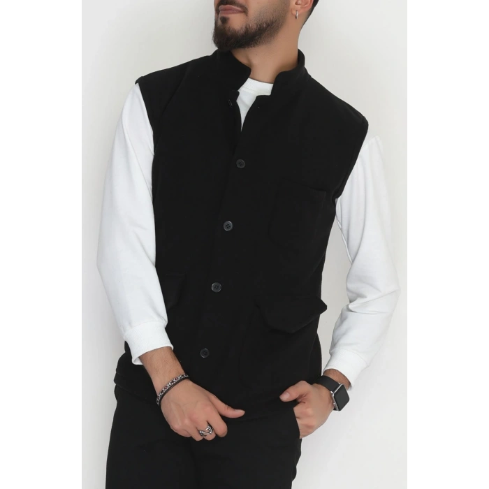 Tüylenmeyen Erkek Polar Yelek Siyah - 42598.1937.