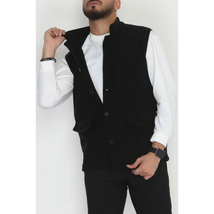 Tüylenmeyen Erkek Polar Yelek Siyah - 42598.1937.