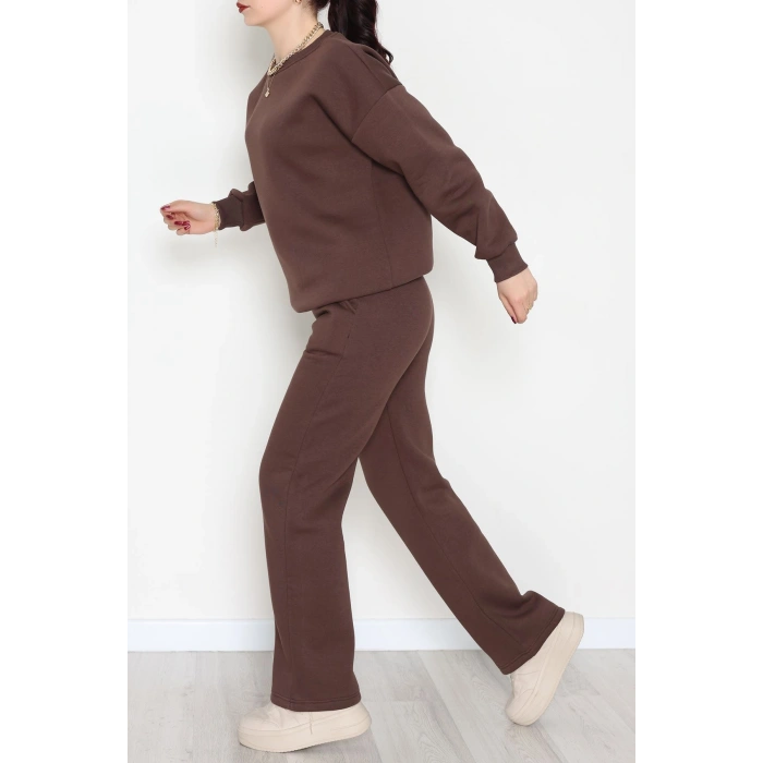 Üç İplik Eşofman Takımı Acıkahve - 70779.1878.