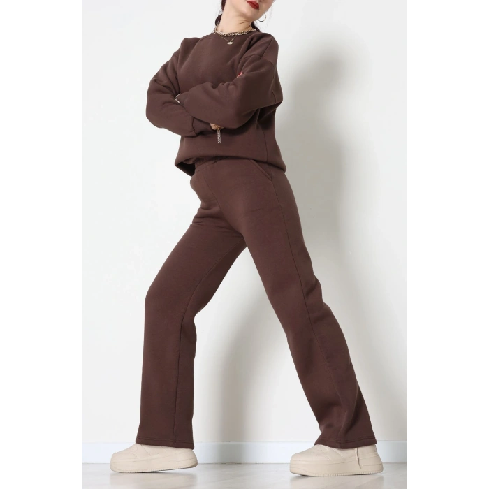 Üç İplik Eşofman Takımı Acıkahve - 70779.1878.