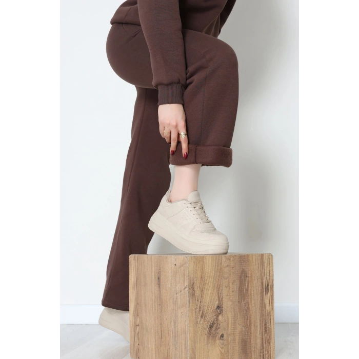 Üç İplik Eşofman Takımı Acıkahve - 70779.1878.