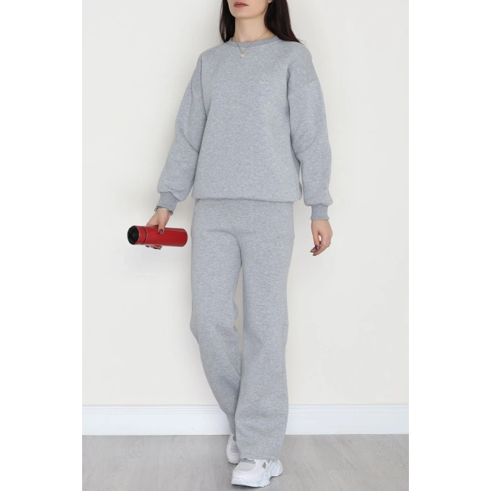 Üç İplik Eşofman Takımı Açıkgri - 70779.1878.