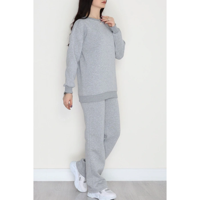 Üç İplik Eşofman Takımı Açıkgri - 70779.1878.