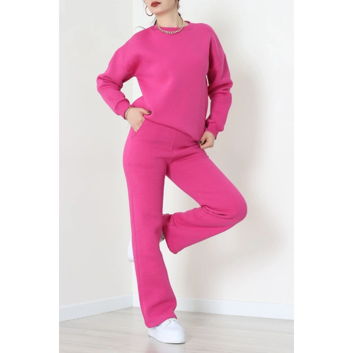 Üç İplik Eşofman Takımı Fuşya - 70779.1878.