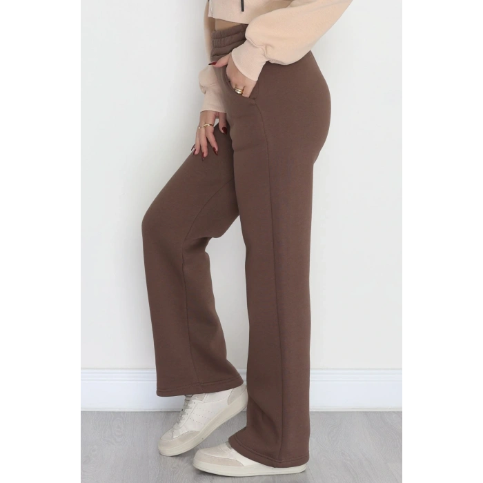 Üç İplik Palazzo Eşofman Altı Açıkkahve - 20970.1878.