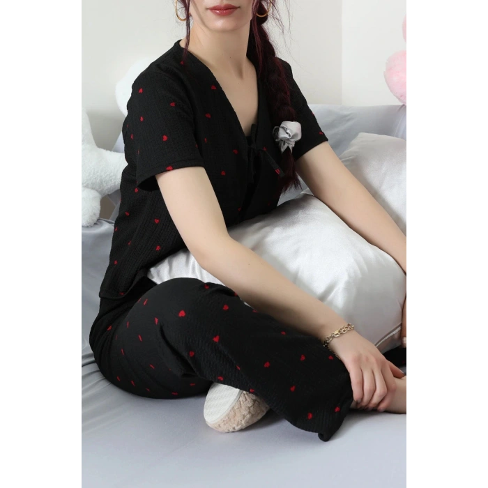 V Yaka Bağlamalı Takım Kırmızısiyah - 125.1287.