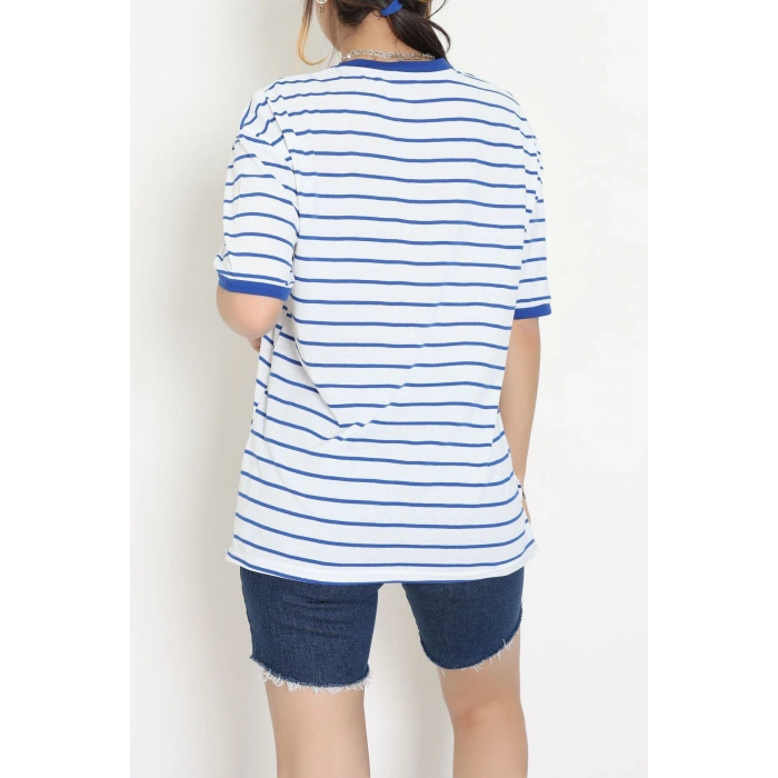 V Yaka Çizgili Rejenere Süprem Tişört Beyazsaks - 602.1567.