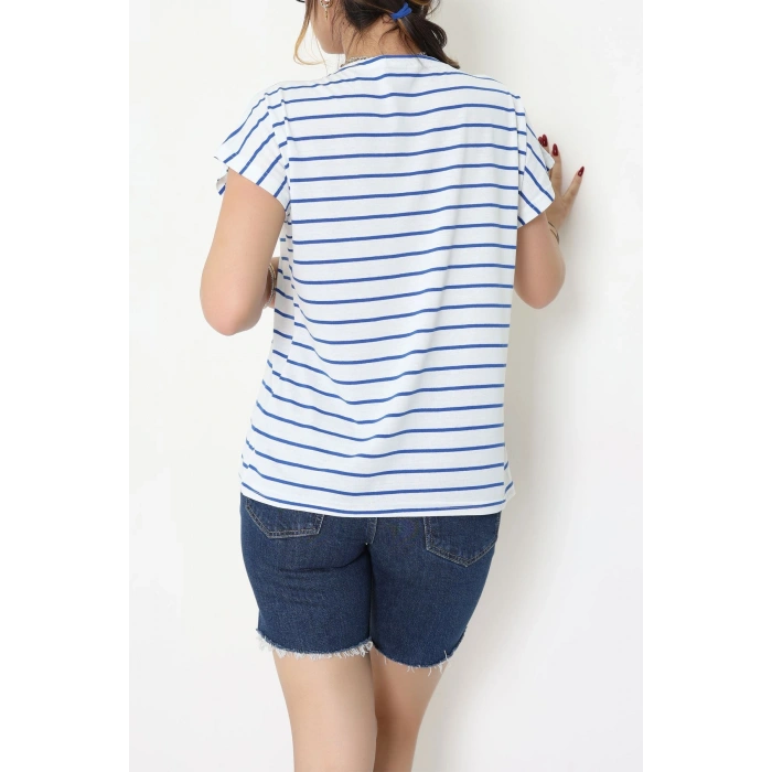 V Yaka Fermuarlı Rejenere Süprem Tişört Beyazsaks - 600.1567.