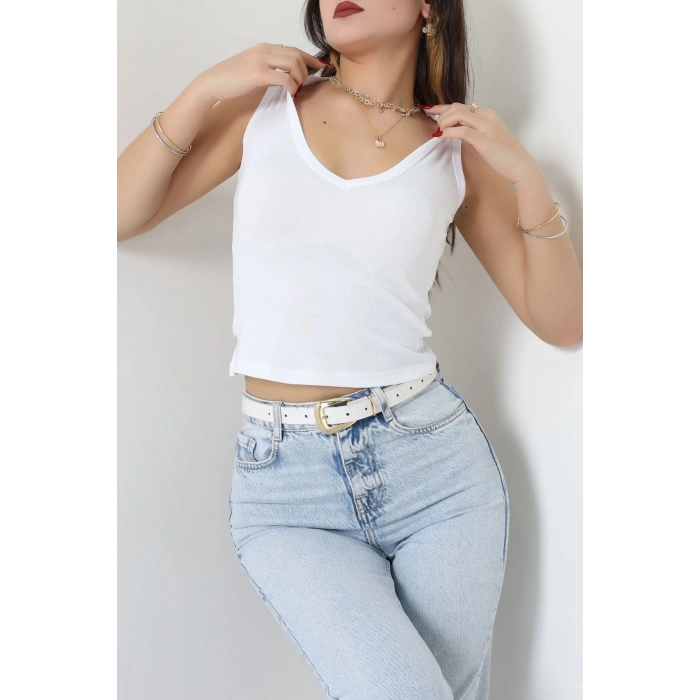 V Yaka Ribana Atlet Beyaz - 21899.200.