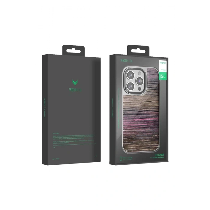 Venco iPhone 14 Pro Wave Kapak - Koyu Kahve