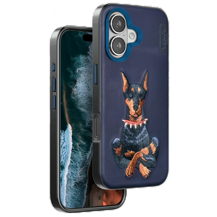 Venco iPhone 16 Perma Desenli Kapak - Lacivert