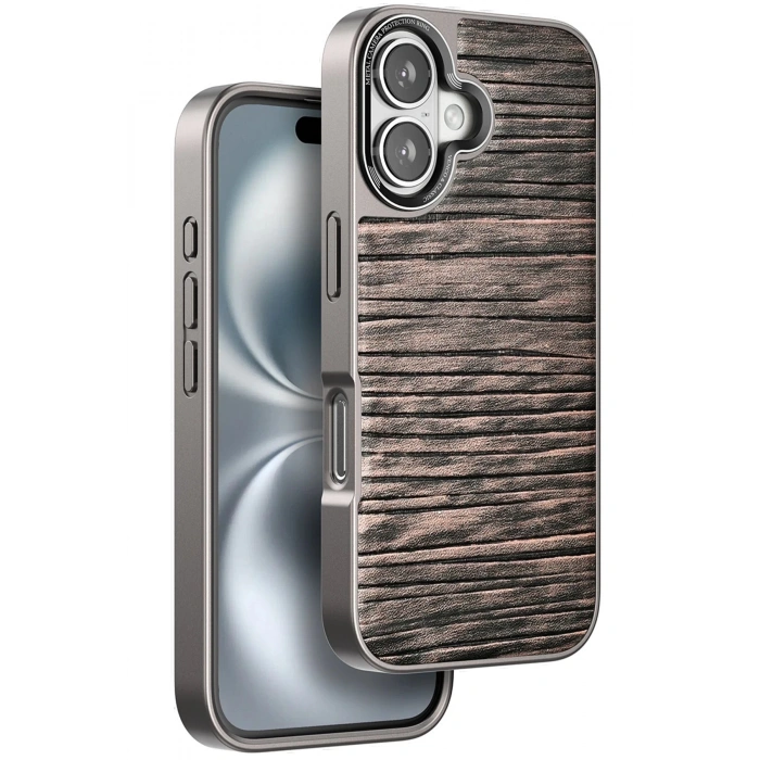 Venco iPhone 16 Wave Kapak - Kahverengi