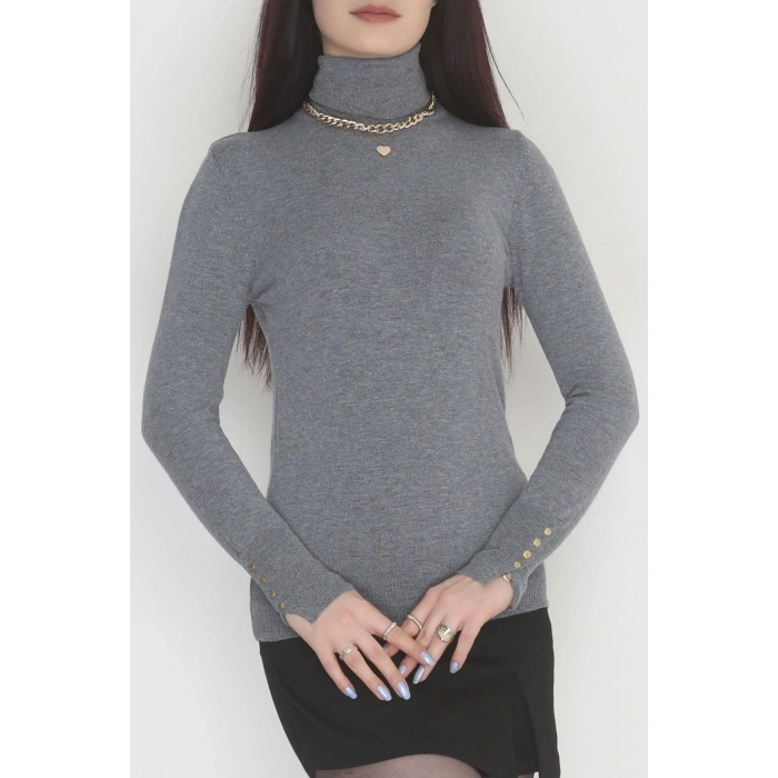 Viskon Elit Boğazlı Triko  Antrasit - 31057.1766.