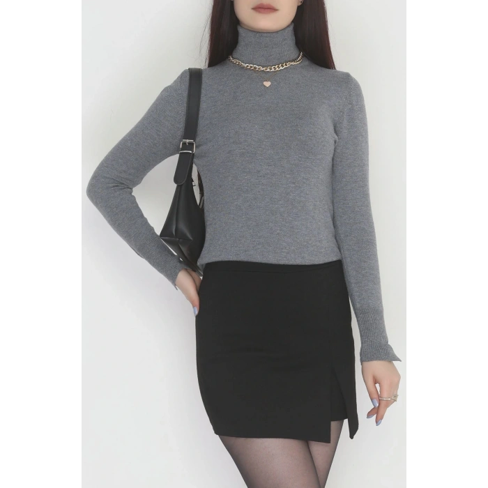 Viskon Elit Boğazlı Triko  Antrasit - 31057.1766.